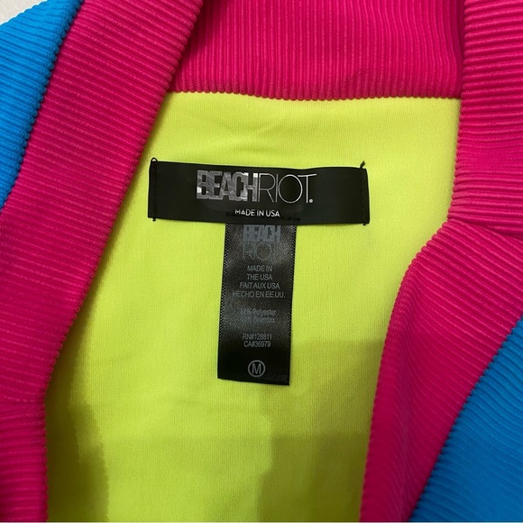 New! Beach Riot Heidi Retro Bright Color Block Ribbed Bikini Bottom 3932 - Picture 3 of 8